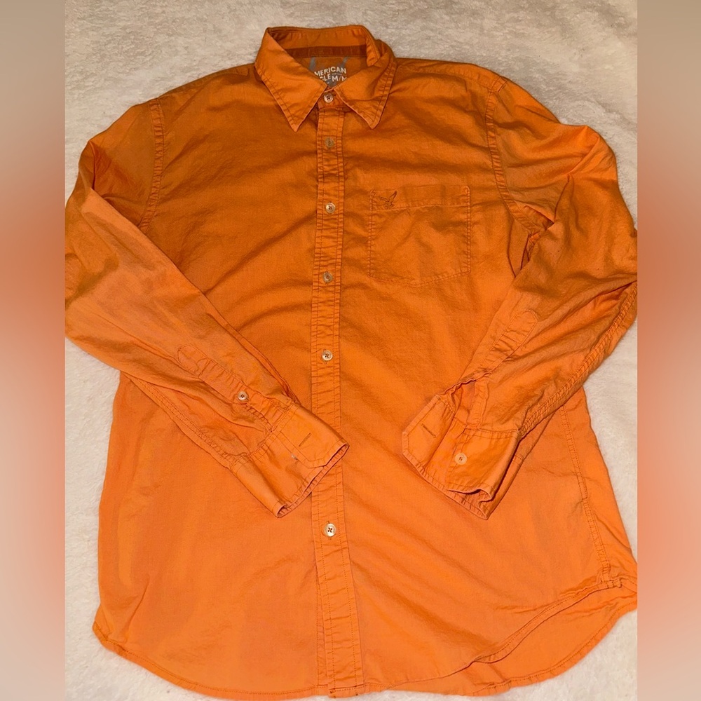 American Eagle Long Sleeve Button Up Shirt Casual Dress Top Mens Size Medium‎